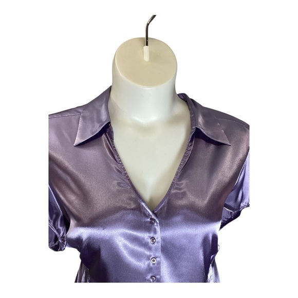 Plus Size, Lane Bryant Purple Fitted Button Down Shirt, Size 26/28 - Picture 5 of 10